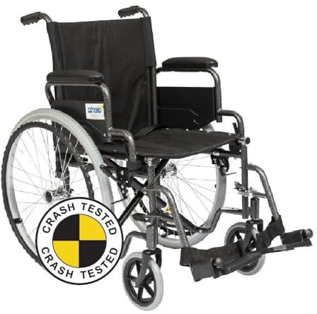 Crash tested wheelchair- Self propelled and folding - safe for use in a vehicle taxi bus etc