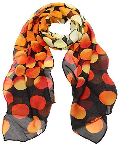 ODER Schal Schals Chiffon Gaze Rechteck Frauen Schal Halstuch Dot Lady Schal Dünner Schal Damen (Orange, One Size)