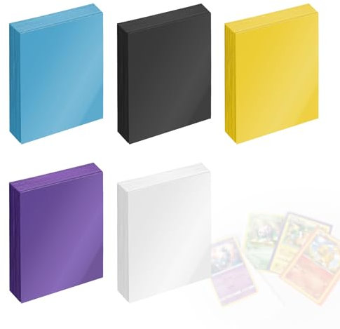 MIGUBIGU 500 Stück Karten Hüllen 66 x 91mm, Kunststoff Weiche Sammelkartenhüllen Rückseite Matt Gefrostet 5 Farbe für Sammelkarten