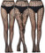 ARROMI Lot de 3 collants résille collant gerbe pour femme - Noir - Taille haute - Sans pieds - Collants résille - Pour Halloween et cosplay, Noir , M