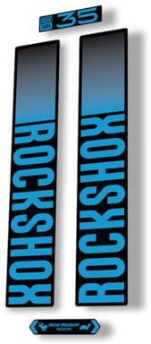 Autocollant de rechange pour fourche compatible avec Rock Shox 35 2021 Series Bleu (mat)