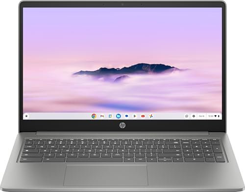 HP Chromebook 15.6 | Intel N100 Processor | 4 GB RAM | 128 GB Flash Storage | Intel UHD Graphics | HD Display | Up to 11.5 Hours Battery | Chrome OS | Dual Speakers | Mineral Silver | 15a-nb0005sa