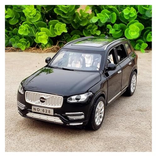 Automodell 1 32 Für Volvo XC60 XC90 SUV Offroad-Druckguss-Automodell Mit Sound Und Licht Pull Back Car Druckgussmodelle Motorfahrzeuge(XC90 Black)