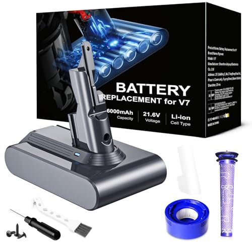 6000mAh Batería Compatible con Dyson V7, V7 Motorhead, Animal, Trigger, Total Clean, Motorhead Pro, SV11