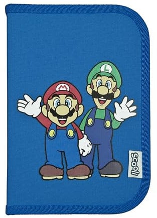 Scooli - Gefülltes Schüleretui Super Mario - Federmäppchen mit hochwertigen Stiften & Zubehör - Ideal für Schule, Freizeit und unterwegs - ab 6 Jahren