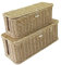 Cable Management Box, 2X Hand-Woven Rattan Power Strip Storage Holder, Extension Wire Hiders, Neat Organizer for TV Wires, Computer Cables, Router, USB Hub