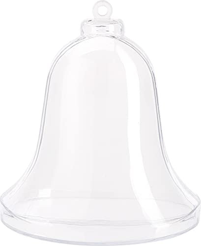 Acrylkugel Glocke teilbar mit Öse 9cm Weihnacht Christbaumschmuck Basteln Form transparent Plastikkugel Kunststoff