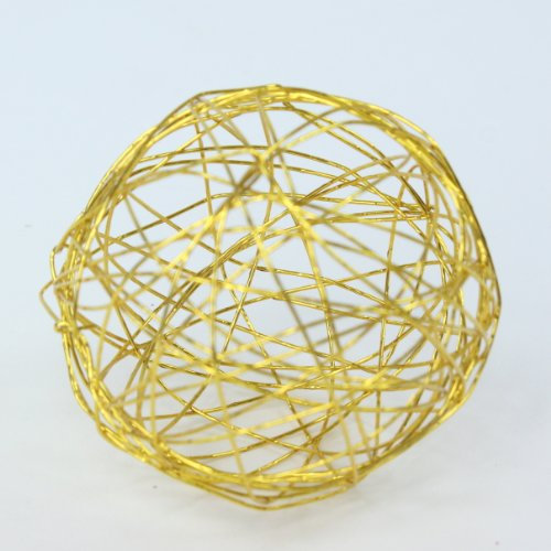 Drahtkugeln Dekodraht Bälle Drahtbälle Kugeln, filigran Ø 50 mm, 8 Stk. (gold)