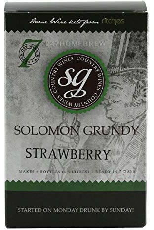 Solomon Grundy Strawberry 7 Day Country Wine Kit - Makes 6 Bottles (4.5 litres)
