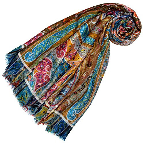 Lorenzo Cana - Luxus XXL Damen Tuch aus 50% Kaschmir und 50% Seide, aufwändig mehrfarbig bedruckt, 140 x 140 cm, Pashmina Umschlagtuch Schaltuch Schal Stola bunt