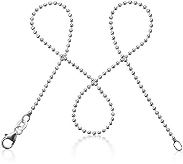 modabilé Kugelkette Damen Halskette 925er Sterling Silber (70cm I 1,5mm breit) Silberkette 925 ohne Anhänger Kugelketten Silberne Kette für Frauen
