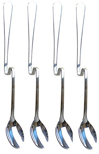 Set mit 12 gekröpften Löffeln aus Edelstahl