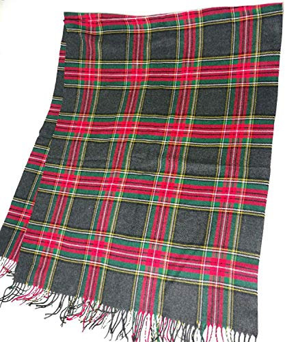 schöner großer super weicher schottischer tartan schal Grau