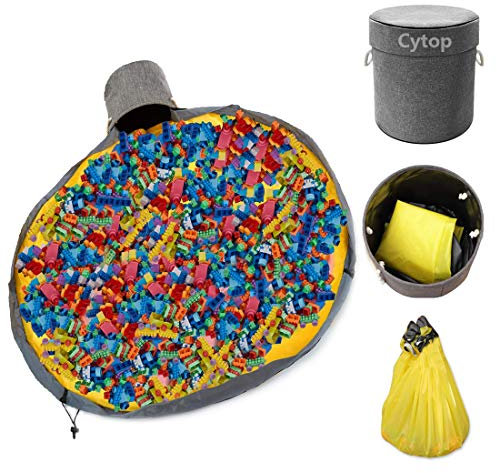Kinderspielzeug Aufräumsack Aufbewahrung Spieldecke Spielzeug Wäschekorb Aufbewahrungsbeutel Aufbewahrungskorb mit Deckel und Drawstring für Kinderzimmer Picknick Schlafzimmer Kleidung