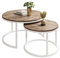 lukmebel Couchtisch rund - CIRI 2in1 - Beistelltisch rund - Kaffetisch - Industrial Deko - Deko Wohnzimmer - Kleiner Beistelltisch - Sofatisch - Kleiner Tisch - Weiß, Wotan Eiche