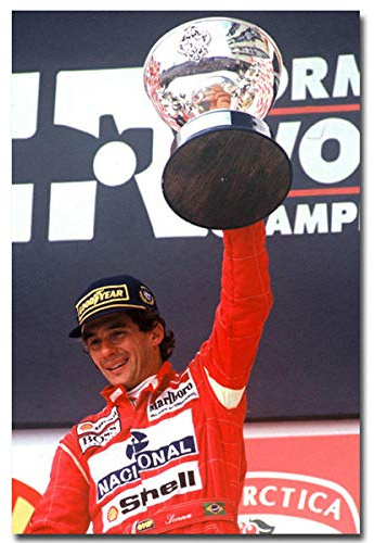 Bilder,Posters Prints,Murals,Nordic Home Decoration Poster, Ayrton Senna Da Silva F1 Rennfahrer Poster Hd-Druck Wandkunst Leinwand Malerei Sportbilder, Für Teenager-Zimmer-50X70Cm