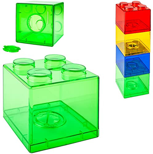 alles-meine.de GmbH Bausteine Artikel wählbar große Spardose - bunt - mit Schloss - stabile Sparbüchse - aus Kunststoff - transparent durchsichtig Verschluss - Sparschwein - ..
