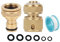 Brass Outside Tap Hose Connector, Garden Hose to Tap Connector for Hose Pipe, 1/2 and 3/4 inch Threaded Tap Connector Adapter Fittings, Tap Water Hose Connector