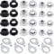 Mardatt 60Pcs M8 M9.5 M10 Bicycle Wheel Axle Nuts and Washer Assortment Kit Including Bike Hub Hex Flange Nuts, Front and Rear Wheel Hub Safety Washers Retaining Clips for Road Mountain Bike