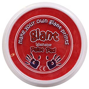 Craftplay Giant washable paint pads | Suitable for hands & feet | 15cm Diameter | Red