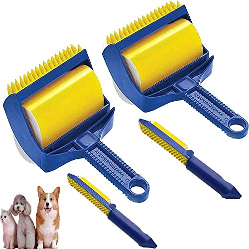Stickit Roller – Stick It Tierhaarentferner,wiederverwendbarer Stick It Fusselroller,für Tierhaare,Kleidung,Autositze (2 Satz)