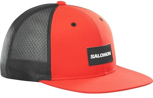 Salomon Trucker Gorra Trail Running Senderismo Trail Running Senderismo MTB Plana Unisexo, Atrevida, pero versátil, Contenido reciclado, Comodidad transpirable, Naranja, L/XL