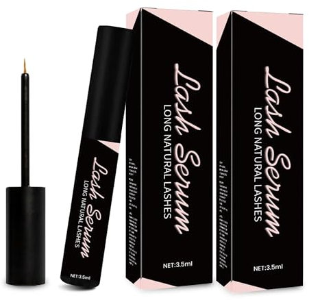 Wimpernserum Ohne Hormone natürliches Lash Serum Wimpernwachstumsserum für Intensiv Lange & Dichte Wimpern schnelleres Wimpernwachstum Pflegendes vollere und längere Wimpern (2 Stück schwarz)