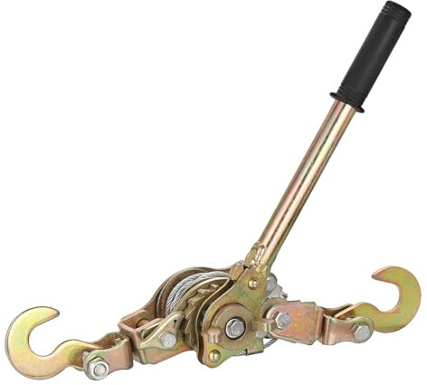 sourcing map Come Along Winch,1 Ton Winch,Hand Cable Puller with 2 Hooks 1m/3.28FT Hand Power Cable Puller for Landscaping, Construction, Farm Work,Tight Line, Lifting, Freight Pack of 1