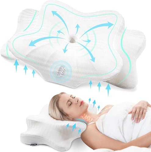 DONAMA Memory Foam Kissen ergonomisches Nackenkissen Kopfkissen Seitenschläferkissen für Seiten, Rücken & Bauchschläfer