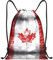 GaxfjRu Retro-Rucksack mit Kanada-Flagge, Kordelzug, wasserdicht, ideal für Sport, Reisen und mehr, Schwarz , M