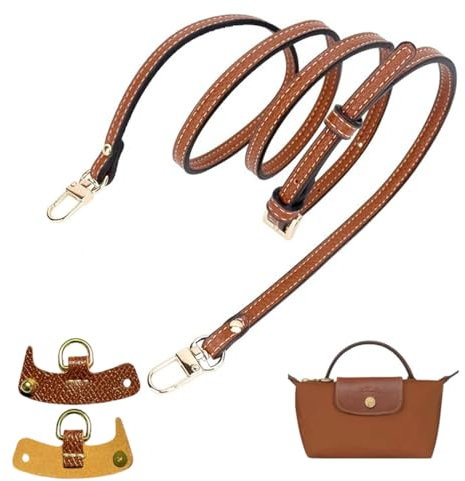 RAXLUPO Schultergurt für Longchamp Tasche Damen längenverstellbarer Ersatzriemen aus Leder Leder Riemen Tragegurte für Longchamp Mini Bag Straps Handtasche No-Punch Transformationszubehör