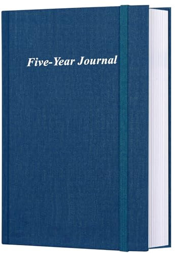 5-Jahres-Tagebuch mit festem Einband, das am einfachsten zu verwendende Fünfjahres-Tagebuch, schnelles und einfaches Fünfjahres-Tagebuchsystem, 14 x 21 cm, Blau