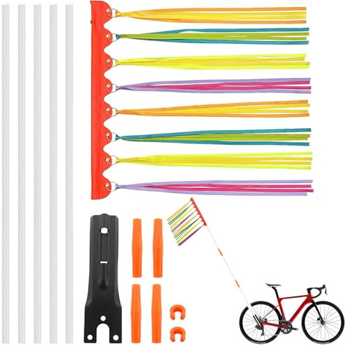 Fahrradfahne, 185 cm Fahrrad Wimpel,Fahrrad fähnchen,Verstellbare Kinderfahrradfahne,Roller Fahrrad Wimpel Fahne,Street Buddy Fahne,Kinderfahrrad Sicherheitswimpel1 