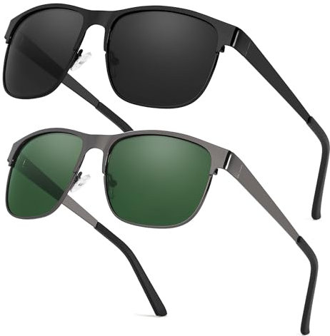 Myiaur 2 Pack Sonnenbrille Herren Polarisiert UV400 Schutz für Autofahren, Angeln & Outdoor Leichtes Blendungsschutz