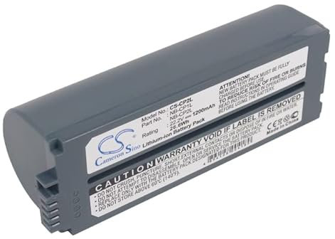 TollCor Batterie de rechange pour Canon Selphy CP- 500, CP-100, CP-1000, CP-1200, CP-1300, CP-200, CP-220, CP-300, CP-330, P/N : CP-2L, NB-CP1L, NB-CP2L, NB-CP2L, NB-CP2L, NB-CP2L Gauche
