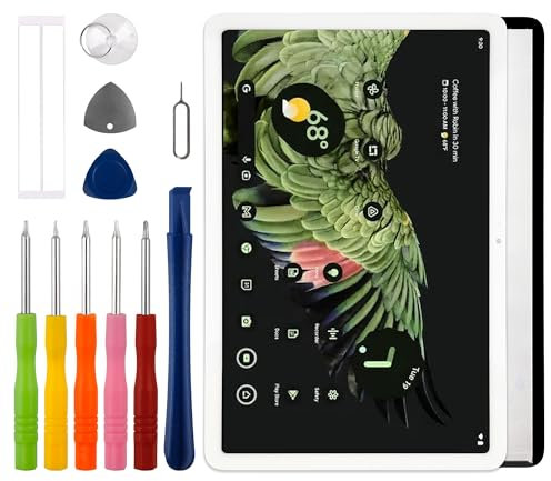 Display LCD da 10,95, compatibile con Google Pixel Tablet 11 pollici 2023, display LCD touch screen digitalizzatore, montaggio con kit di strumenti di riparazione, bianco