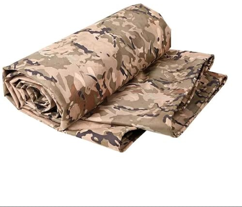 WJYWX wasserdichte Heavy Duty Tarp Abdeckung, Camouflage Tarpaulin Blatt Mit Verstärkten Ösen, Mehrzweck-Oxford Canvas Tarps Für Möbel, Dach, Pool, Camping-Zelt(3x3m)