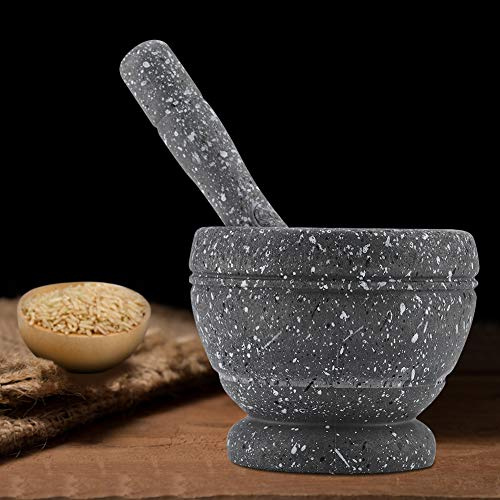 Naroote Mörser- und Stößel -Set, Stößel und Mörtelschüssel Mörtel Set Polished Mörtel und und Schleifschale Küche Tool (Granitmuster)