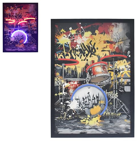 Lesser & Pavey Rock Drum Kit Mini Bricks Home Decor Stylish Canvas Wall Art
