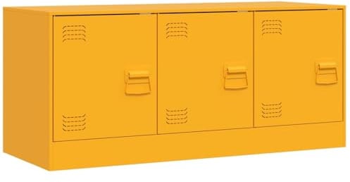 Solivagant Mobile Porta TV Giallo Senape 99x39x44 cm in Acciaio,Giallo,15.59kg