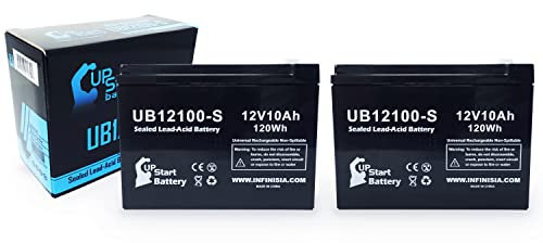 2x Pack - Replacement for Enduring 6-DW-10 Battery - Compatible UB12100-S Universal Sealed Lead Acid Battery (12V 10Ah 10000mAh F2 Terminal AGM SLA)