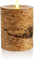 Luminara Flammenlose Stumpenkerze ohne Duft, eingebettet mit Birke, 10,2 x 12,7 cm