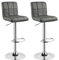 WOLTU Barhocker 2er Set Barstühle Grau, Höhenverstellbar, Drehstühle, Küchenstühle mit Rückenlehne und Fußstütze, Robuster Metallrahmen, gemütliche PU weiche Sitzfläche