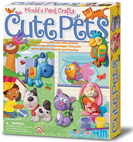 4M 403539 Mould and Paint Cute Pets, Mixed Colours