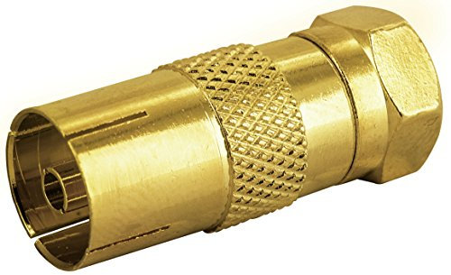 Schwaiger GmbH SCHWAIGER -GOUST9300 537- F-Stecker/Adapter/F-Stecker > F-Buchse/für Antennenkabel, Antennendose/ 1 Stück/Gold