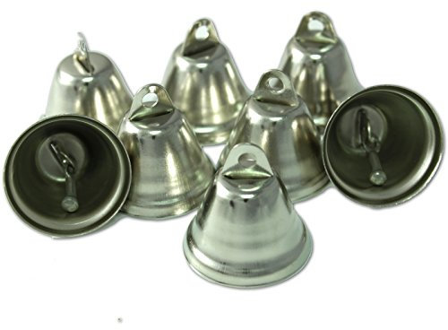 Kleenes Traumhandel 50 Deko-Mini Glocken - 30x20 mm - Silber Farbend Weihnachtsglocken