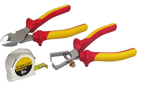Stanley 6 – 97 – 773 Kit de herramientas para electricista, negro, Set de 9 piezas