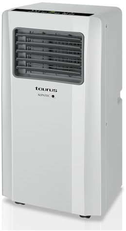 Taurus - AC 2600 RVKT - Condizionatore portatile 4 in 1: caldo, freddo, deumidificatore e ventilatore, silenzioso, con timer, telecomando e kit finestra, 9000 BTU, bianco