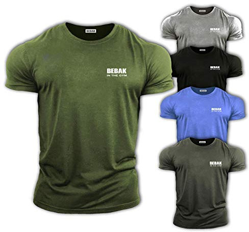 Bebak Herren Gym T-Shirt – Bodybuilding T-Shirts – Gym Kleidung – Workout Tops – Training Top – Arnold Schwarzenegger inspiriertes Design T-Shirt – ( Grün L)