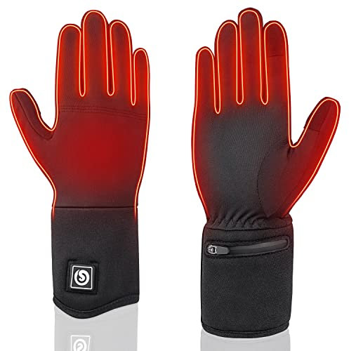 Sun Will elektrische beheizte Handschuhe für Herren Damen,wiederaufladbar beheizbare Winter Handschuhe für Outdoor Fahrrad Motorad Ski Snowdoard Jagd